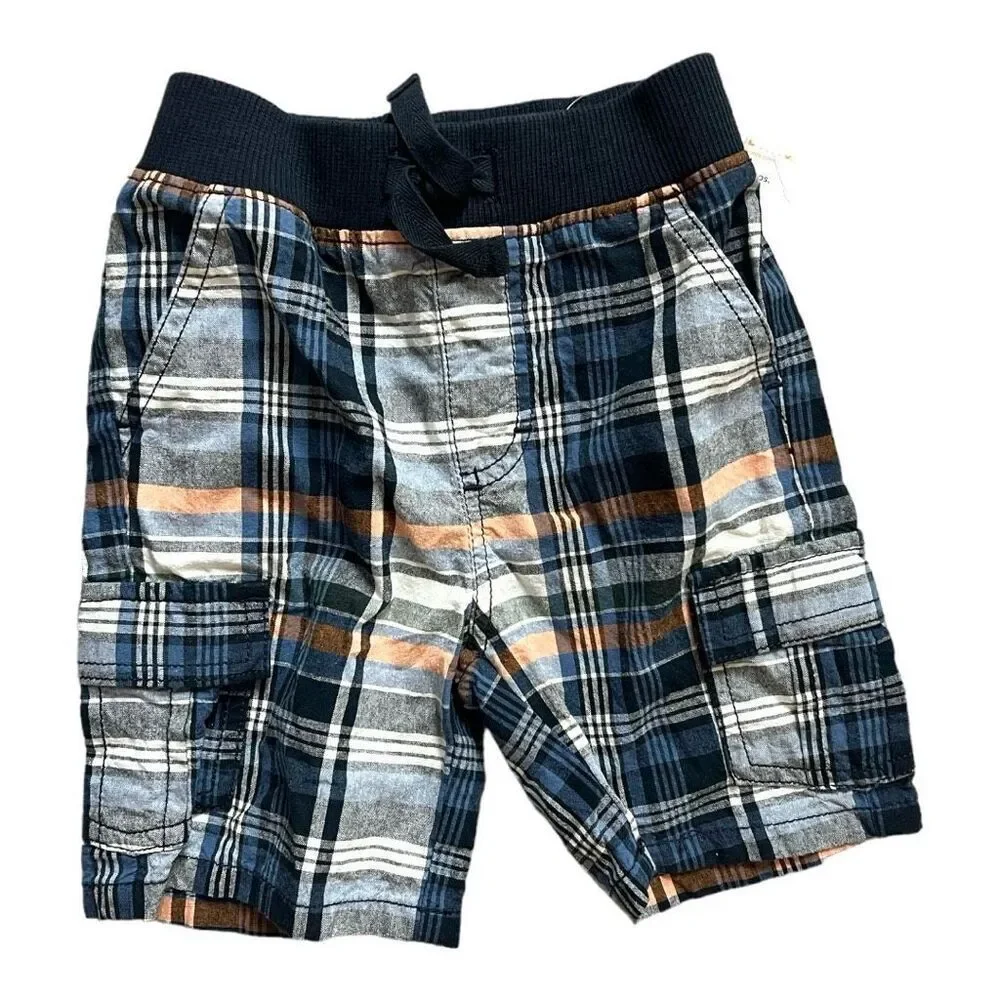NWT Baby Boys Gymboree Madras Plaid Pull On Casual Shorts - Sz 18-24 mo